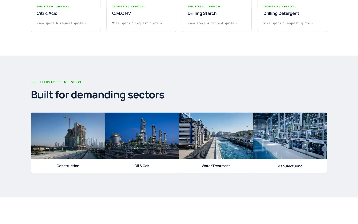 HA Chemicals website, view 2