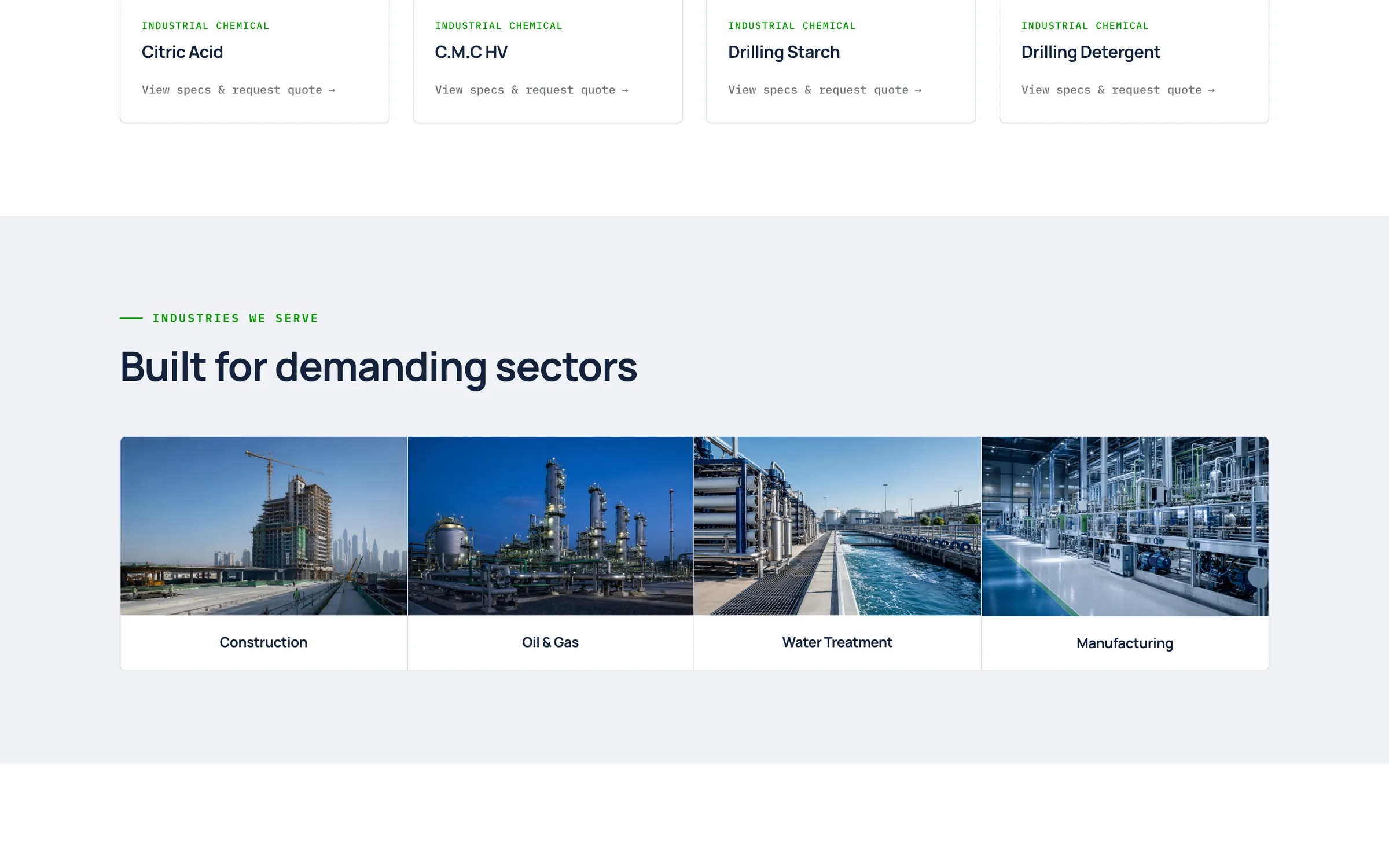 HA Chemicals website, view 2